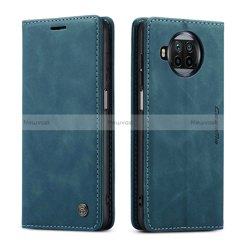 Leather Case Stands Flip Cover Holder C01S for Xiaomi Mi 10i 5G Blue