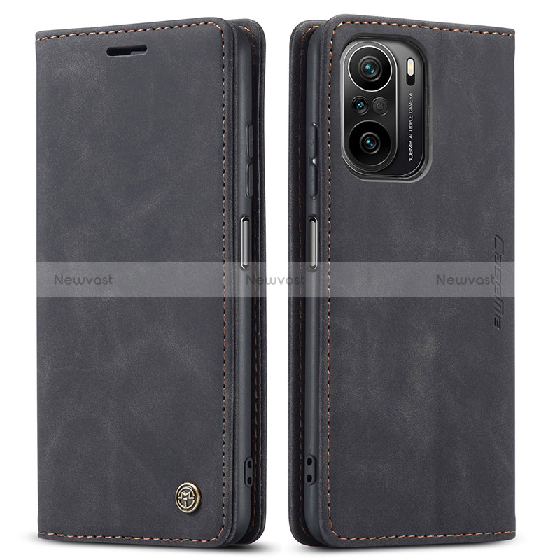 Leather Case Stands Flip Cover Holder C01S for Xiaomi Mi 11i 5G Black