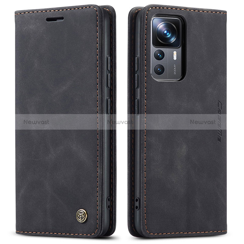 Leather Case Stands Flip Cover Holder C01S for Xiaomi Mi 12T 5G Black