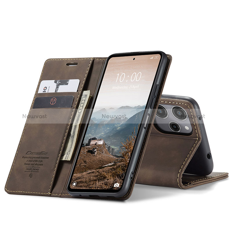 Leather Case Stands Flip Cover Holder C01S for Xiaomi Poco M6 Pro 5G