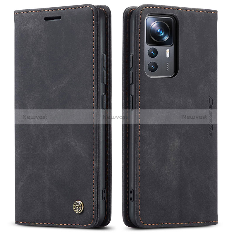 Leather Case Stands Flip Cover Holder C01S for Xiaomi Redmi K50 Ultra 5G Black