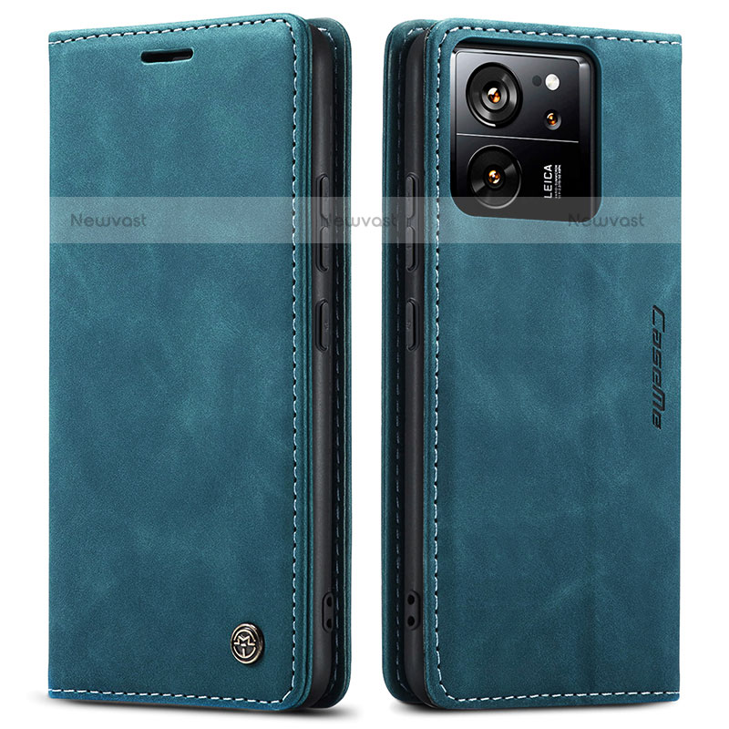 Leather Case Stands Flip Cover Holder C01S for Xiaomi Redmi K60 Ultra 5G Blue