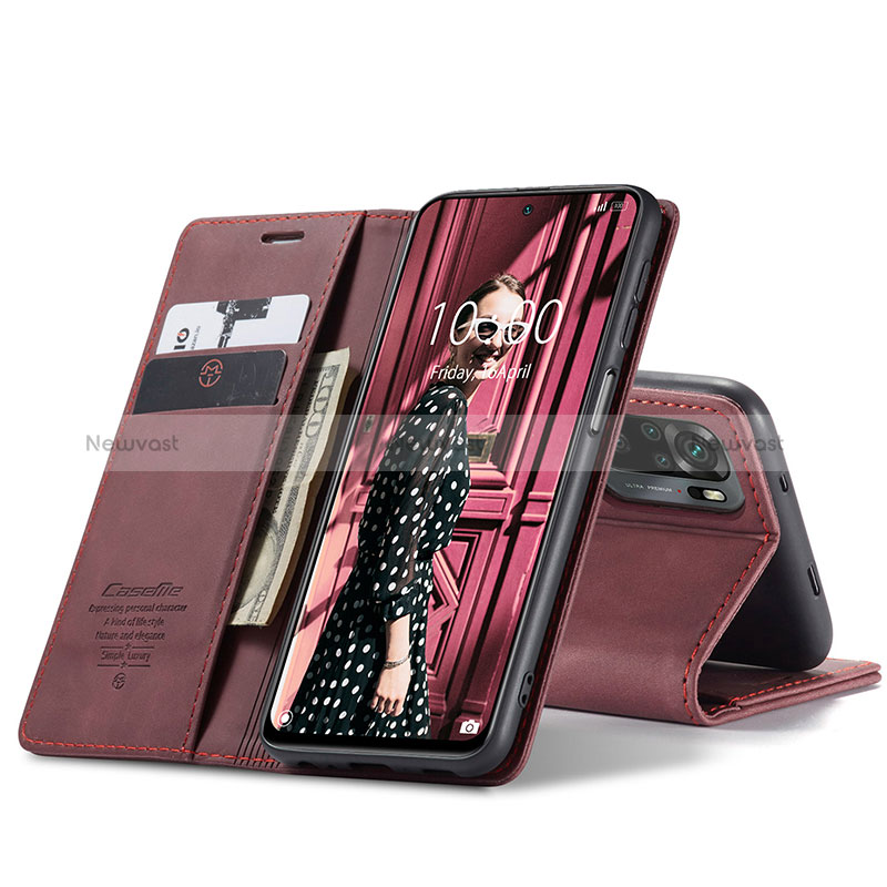 Leather Case Stands Flip Cover Holder C01S for Xiaomi Redmi Note 10 4G