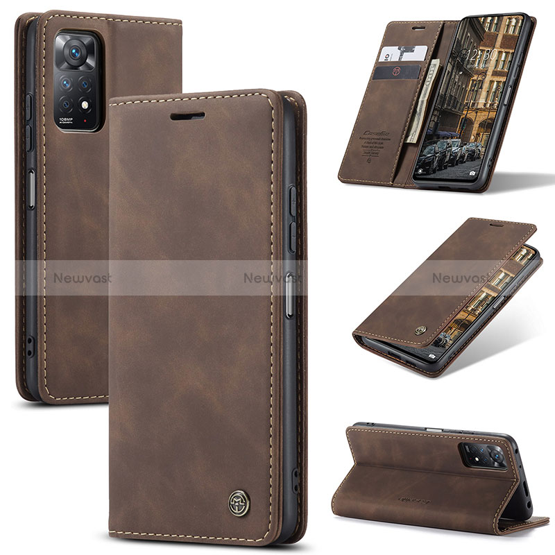 Leather Case Stands Flip Cover Holder C01S for Xiaomi Redmi Note 11 Pro 5G