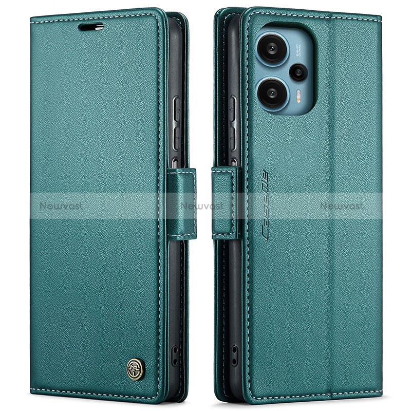 Leather Case Stands Flip Cover Holder C01S for Xiaomi Redmi Note 12 Turbo 5G Green