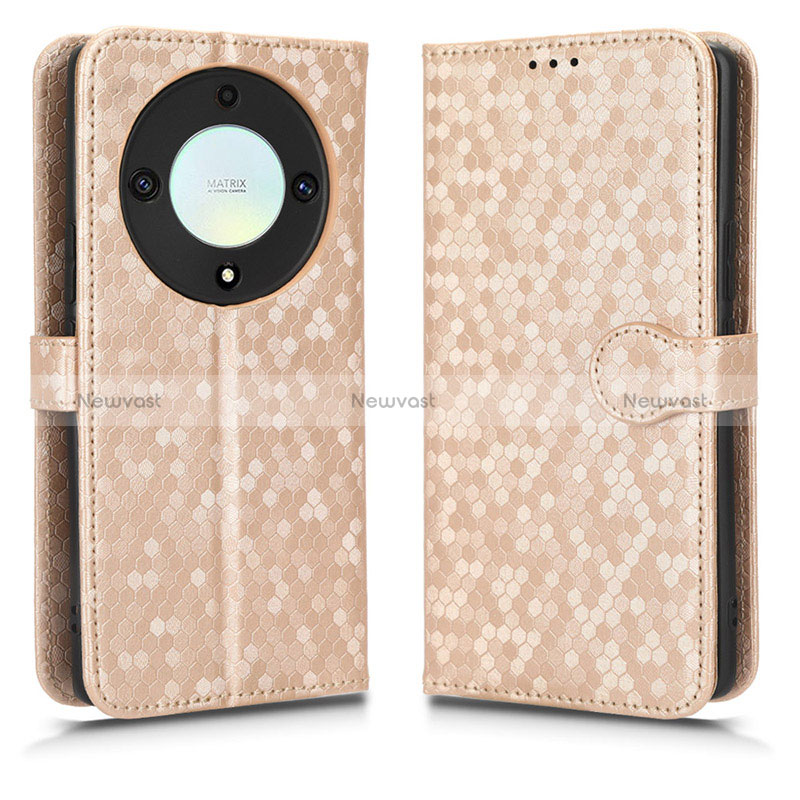 Leather Case Stands Flip Cover Holder C01X for Huawei Honor Magic5 Lite 5G Gold