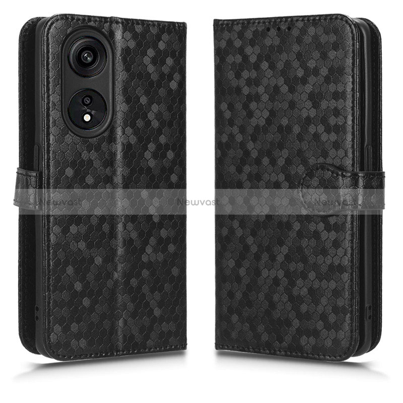 Leather Case Stands Flip Cover Holder C01X for Huawei Honor X5 Plus Black