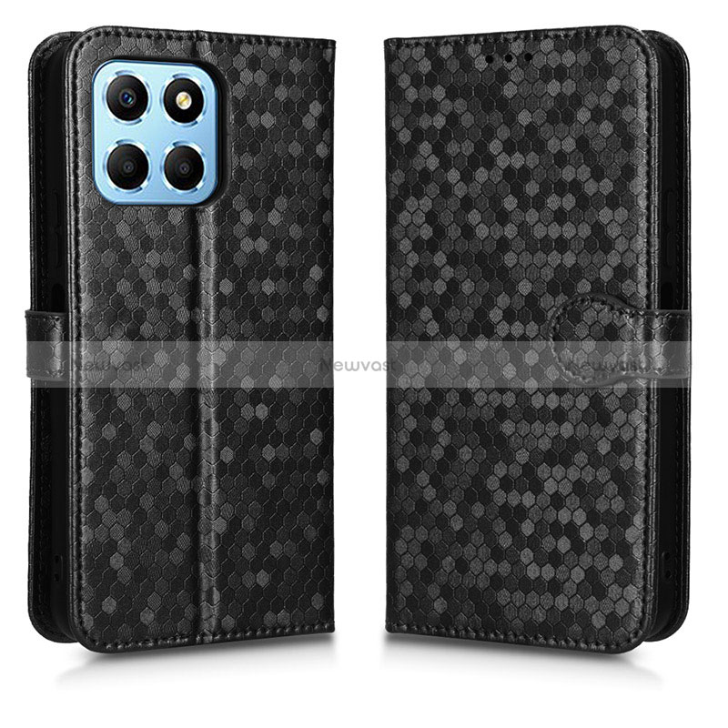 Leather Case Stands Flip Cover Holder C01X for Huawei Honor X6 5G Black