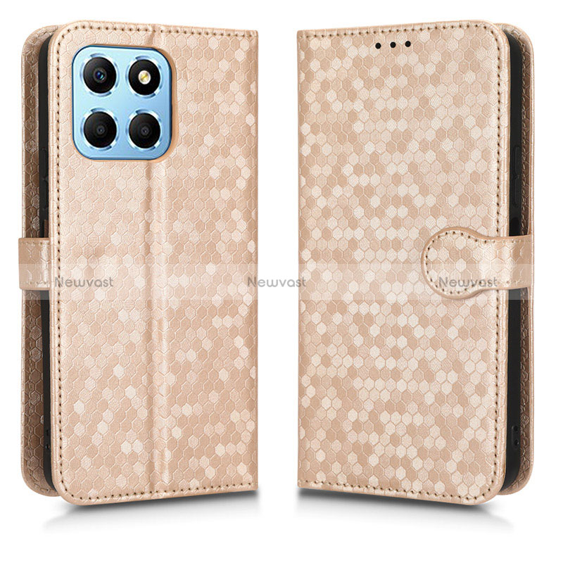 Leather Case Stands Flip Cover Holder C01X for Huawei Honor X6 5G Gold