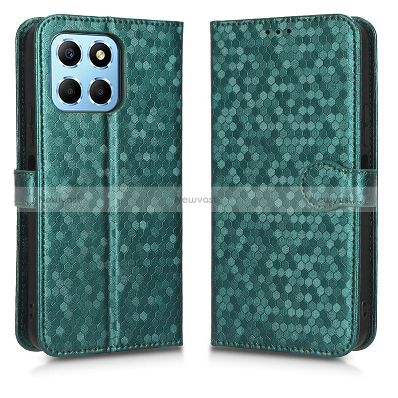 Leather Case Stands Flip Cover Holder C01X for Huawei Honor X6S Green