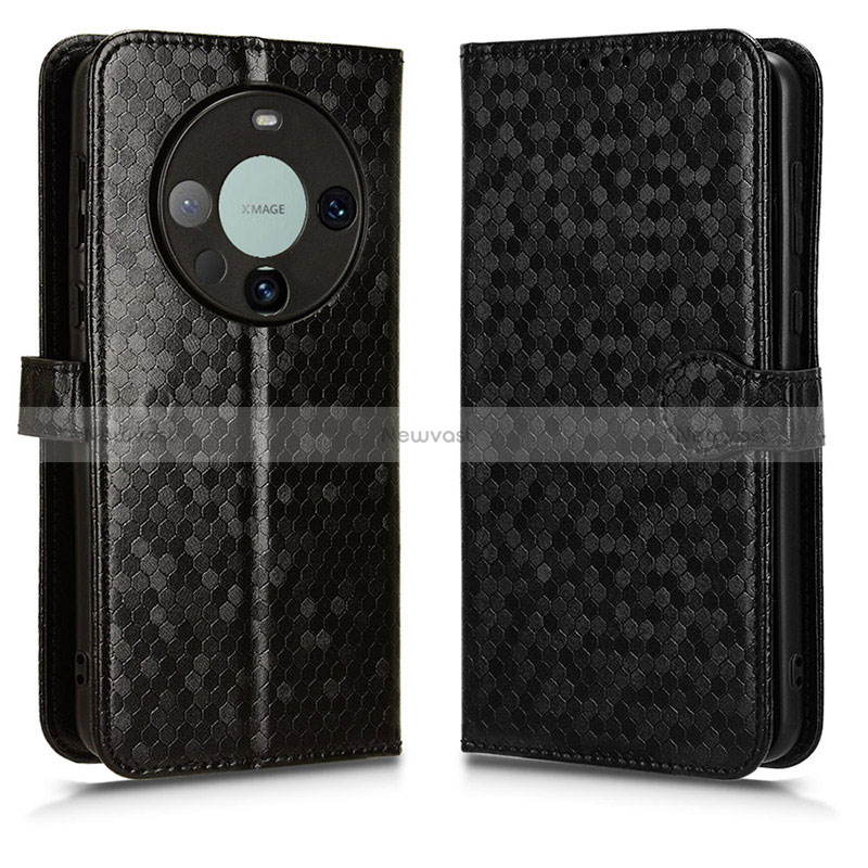 Leather Case Stands Flip Cover Holder C01X for Huawei Mate 60 Black