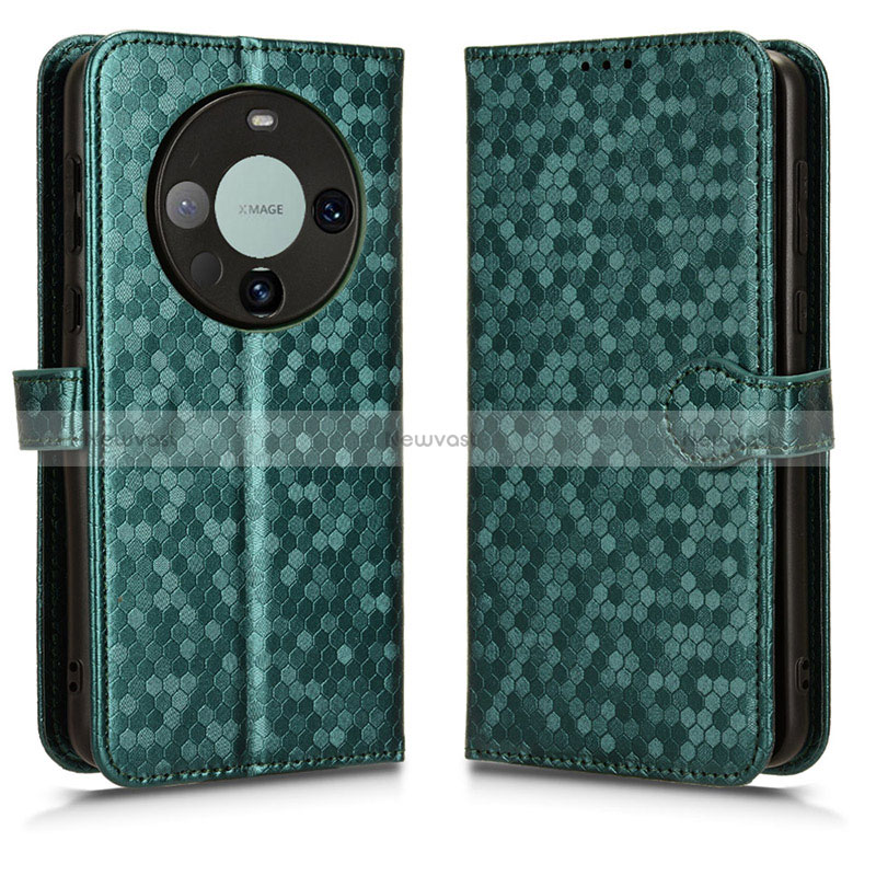 Leather Case Stands Flip Cover Holder C01X for Huawei Mate 60 Green