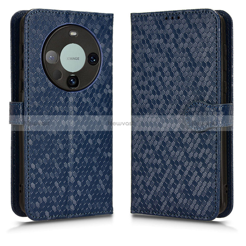 Leather Case Stands Flip Cover Holder C01X for Huawei Mate 60 Pro Blue