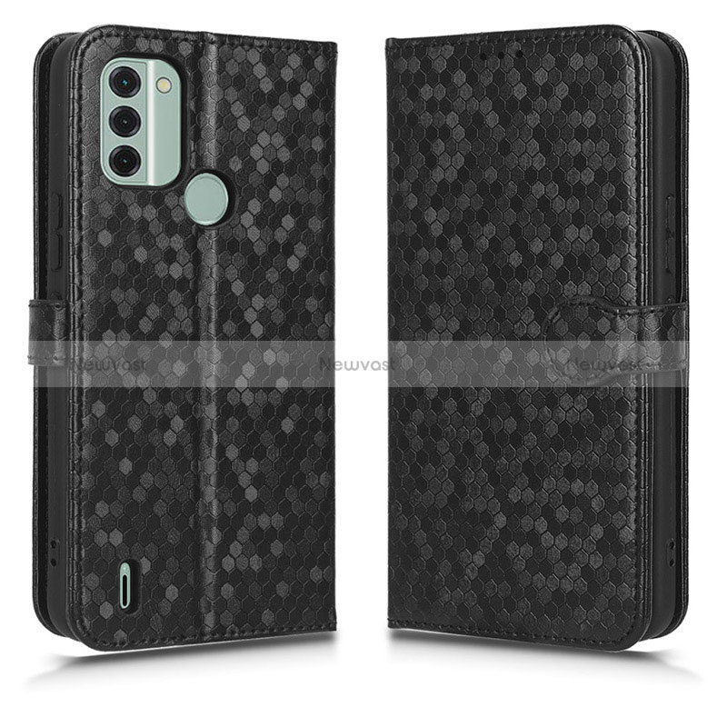 Leather Case Stands Flip Cover Holder C01X for Nokia C31 Black