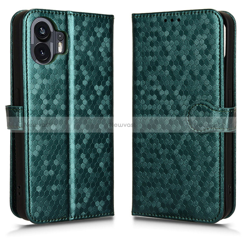 Leather Case Stands Flip Cover Holder C01X for Nothing Phone 2 Green