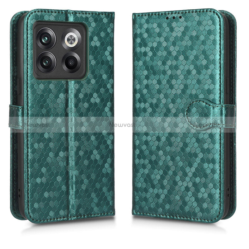 Leather Case Stands Flip Cover Holder C01X for OnePlus Ace Pro 5G Green