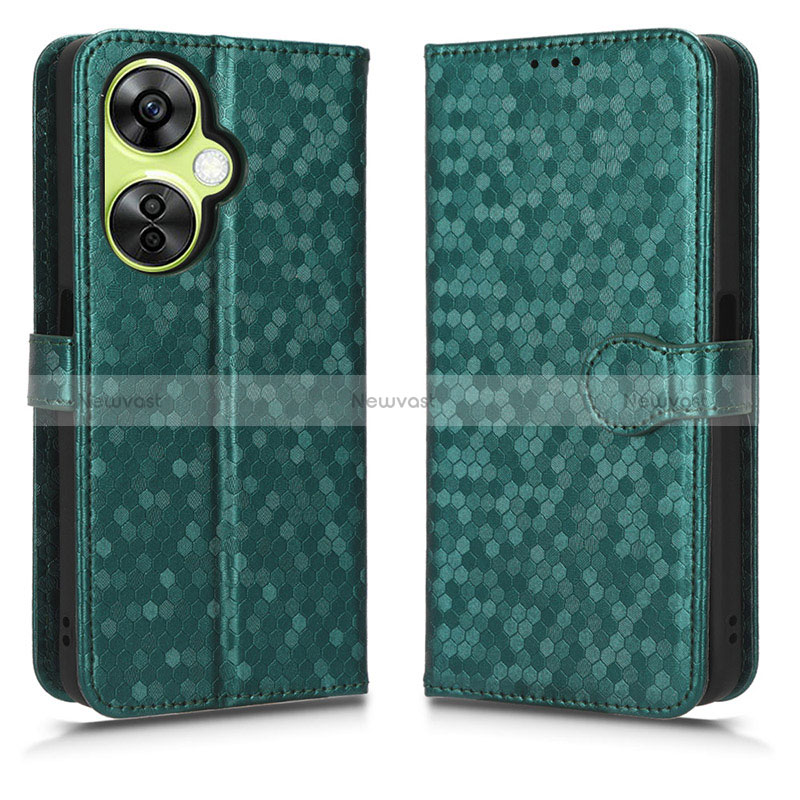 Leather Case Stands Flip Cover Holder C01X for OnePlus Nord CE 3 Lite 5G Green