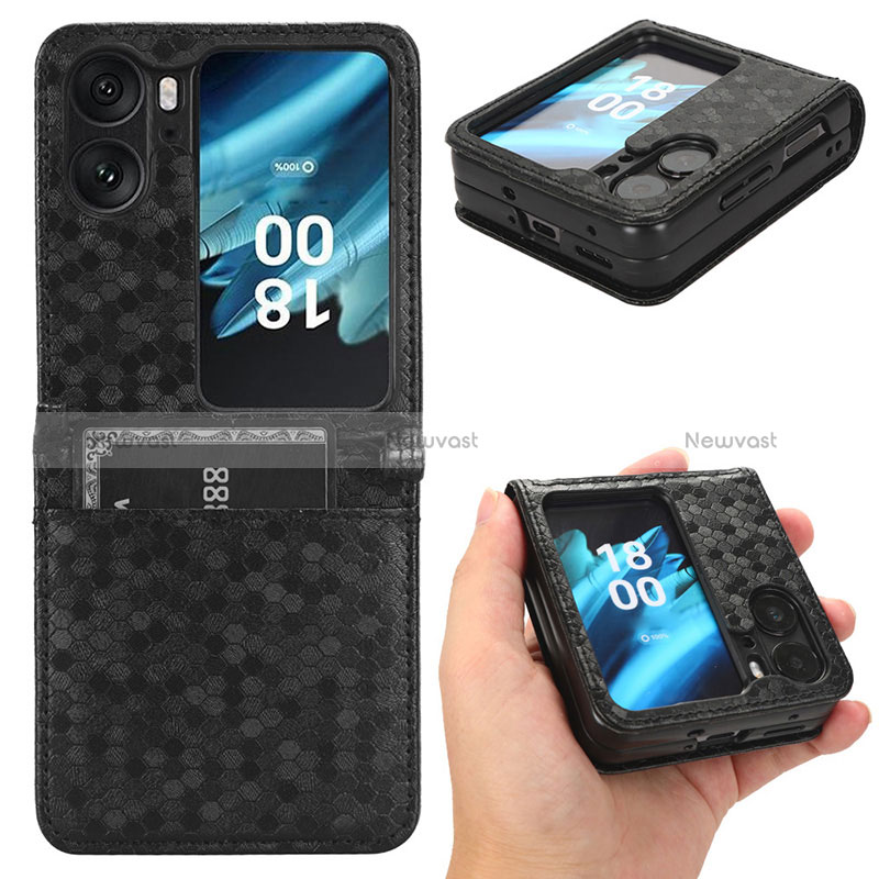 Leather Case Stands Flip Cover Holder C01X for Oppo Find N2 Flip 5G