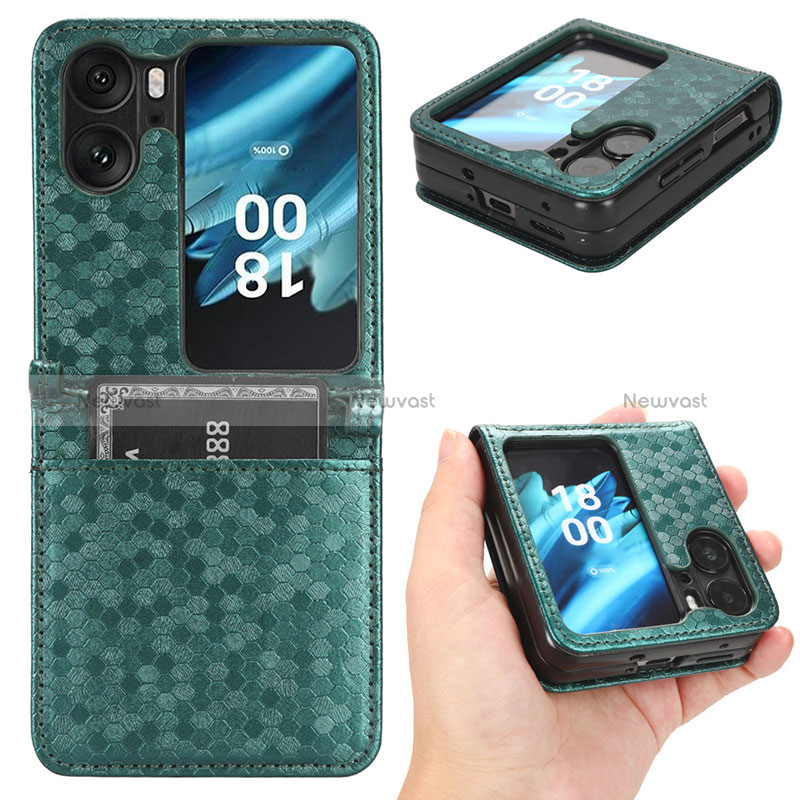 Leather Case Stands Flip Cover Holder C01X for Oppo Find N2 Flip 5G