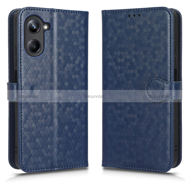 Leather Case Stands Flip Cover Holder C01X for Realme 10 4G Blue