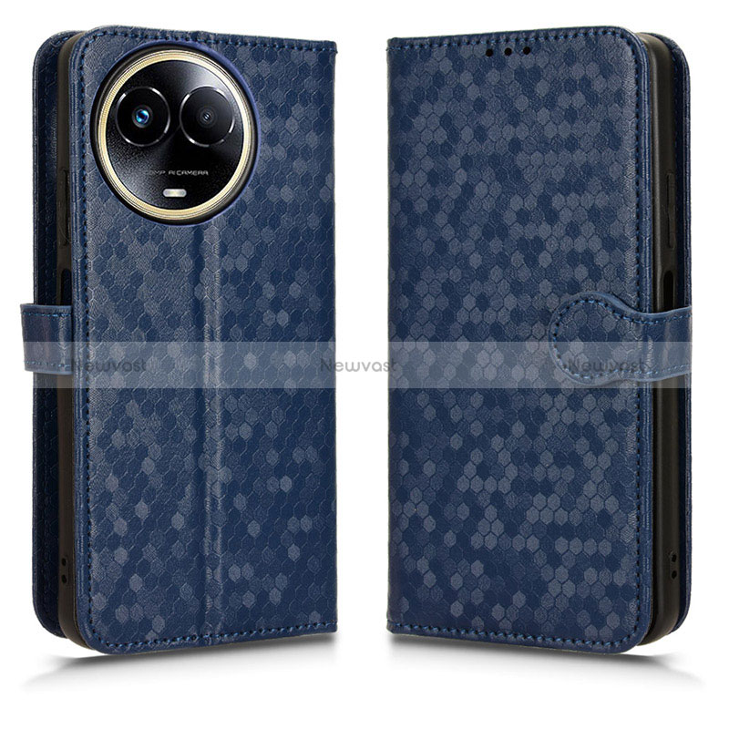 Leather Case Stands Flip Cover Holder C01X for Realme 11X 5G Blue