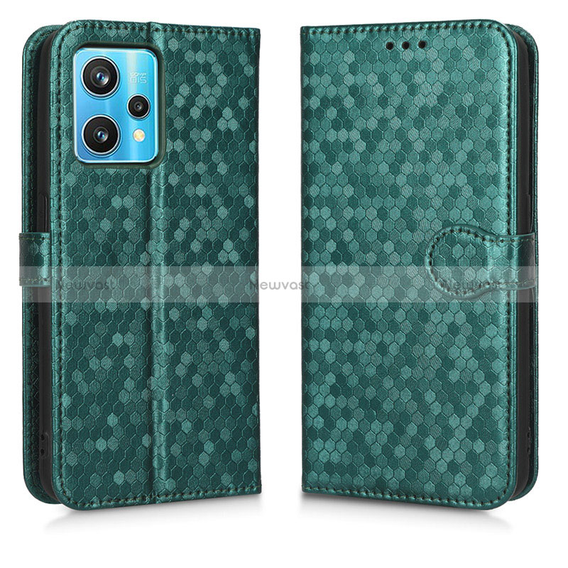 Leather Case Stands Flip Cover Holder C01X for Realme 9 4G Green