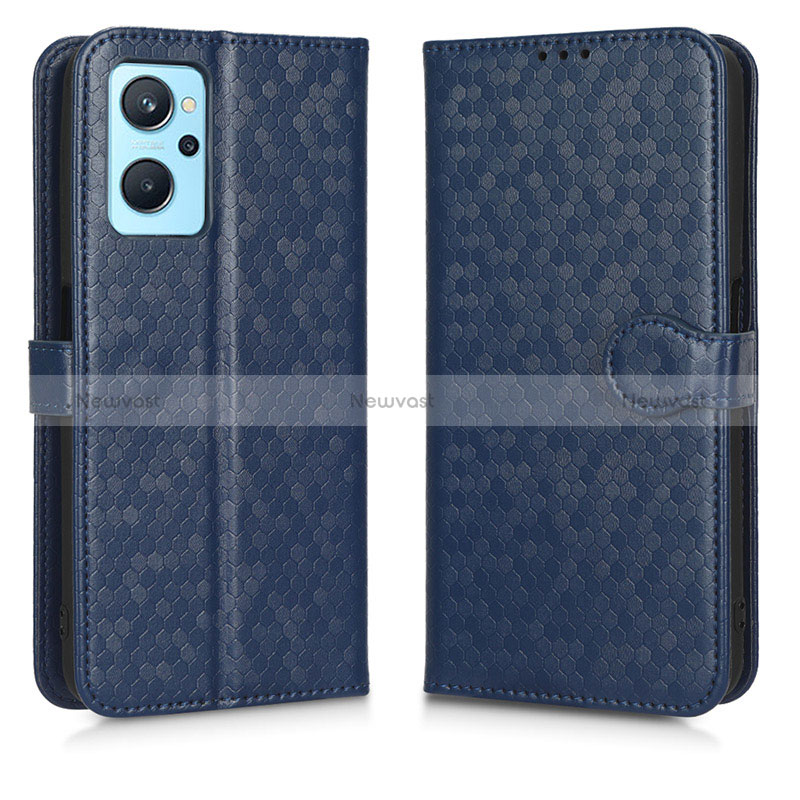 Leather Case Stands Flip Cover Holder C01X for Realme 9i 4G Blue