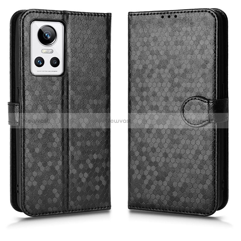 Leather Case Stands Flip Cover Holder C01X for Realme GT Neo3 5G Black