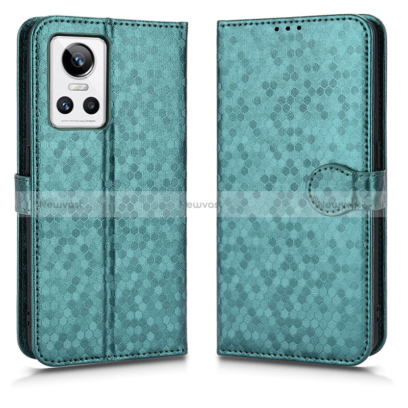 Leather Case Stands Flip Cover Holder C01X for Realme GT Neo3 5G Green