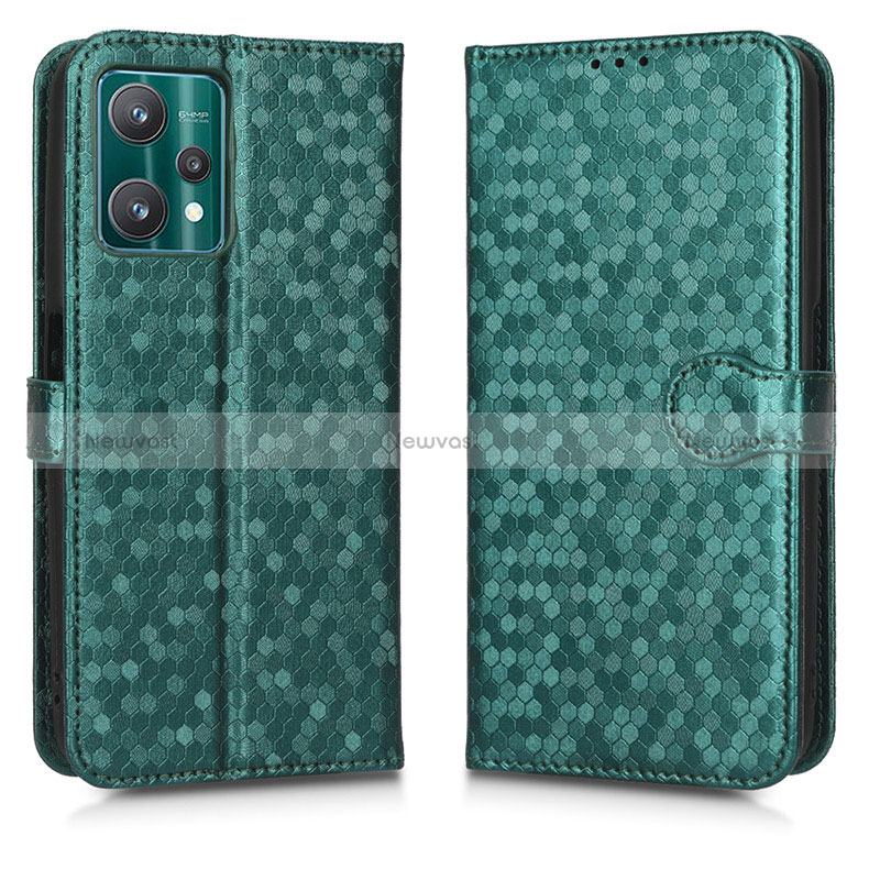 Leather Case Stands Flip Cover Holder C01X for Realme Q5 5G Green