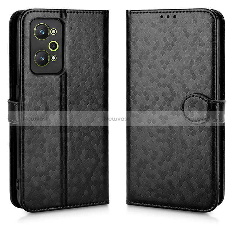 Leather Case Stands Flip Cover Holder C01X for Realme Q5 Pro 5G Black