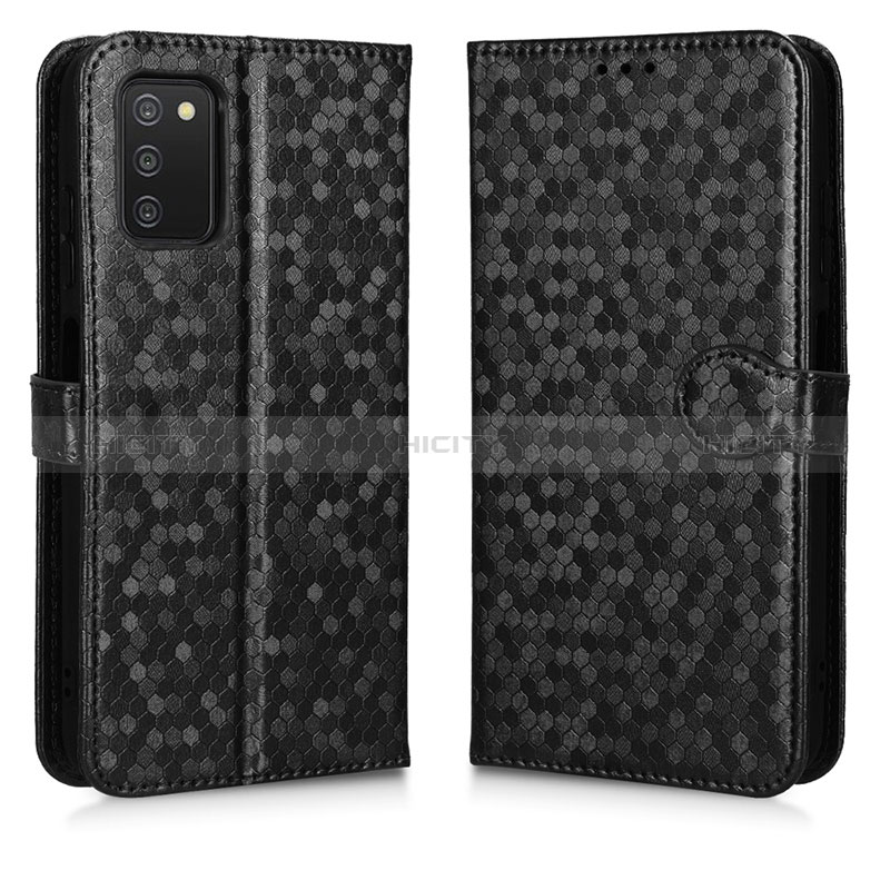 Leather Case Stands Flip Cover Holder C01X for Samsung Galaxy A03s Black