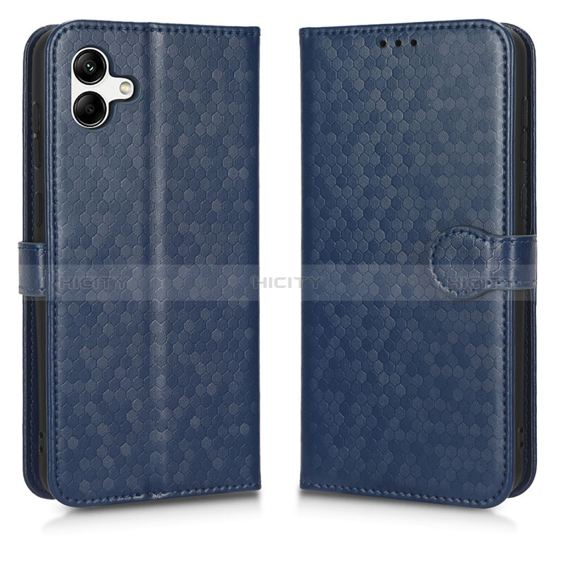 Leather Case Stands Flip Cover Holder C01X for Samsung Galaxy A04E Blue