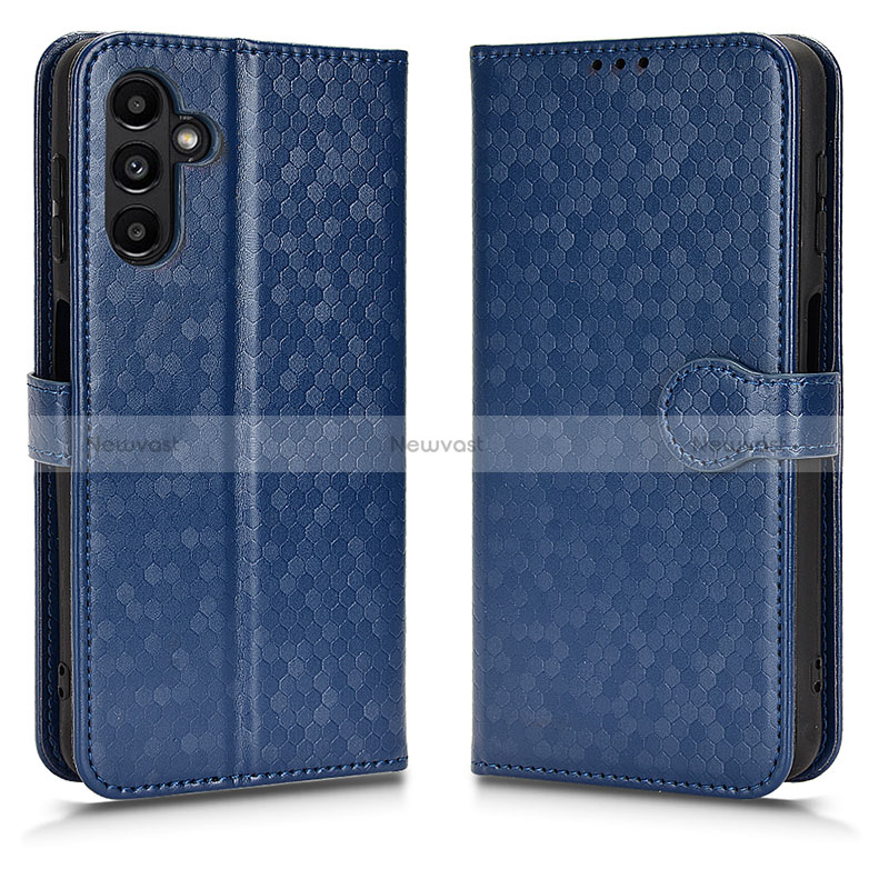 Leather Case Stands Flip Cover Holder C01X for Samsung Galaxy A04s Blue