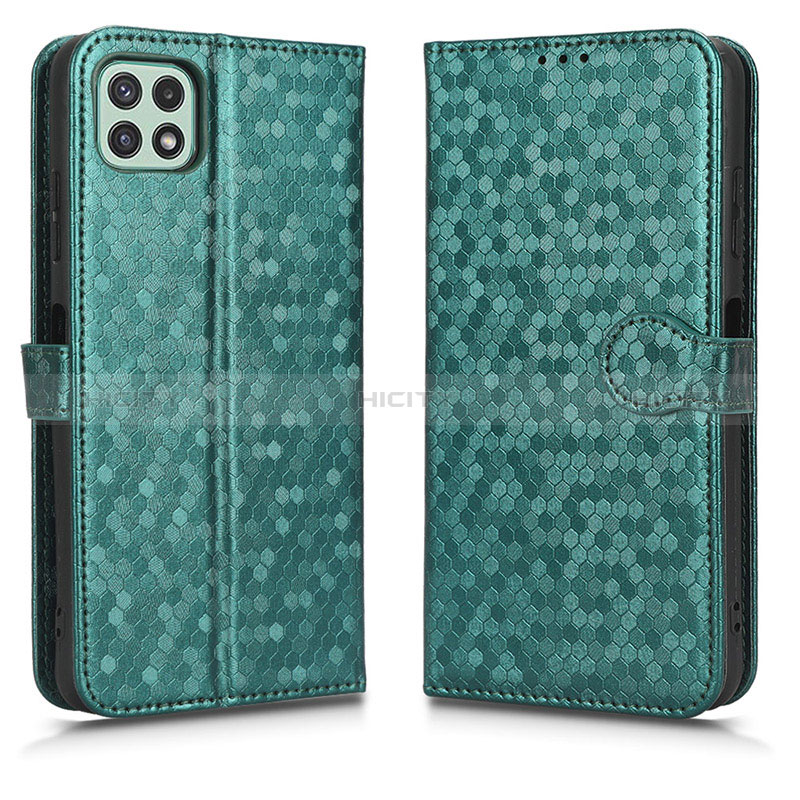 Leather Case Stands Flip Cover Holder C01X for Samsung Galaxy F42 5G Green