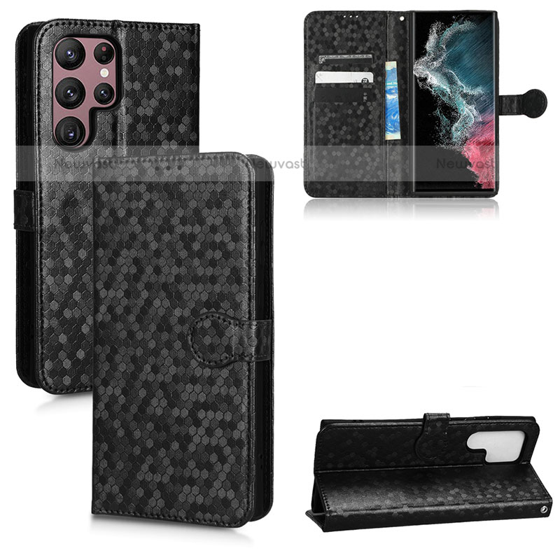 Leather Case Stands Flip Cover Holder C01X for Samsung Galaxy S23 Ultra 5G