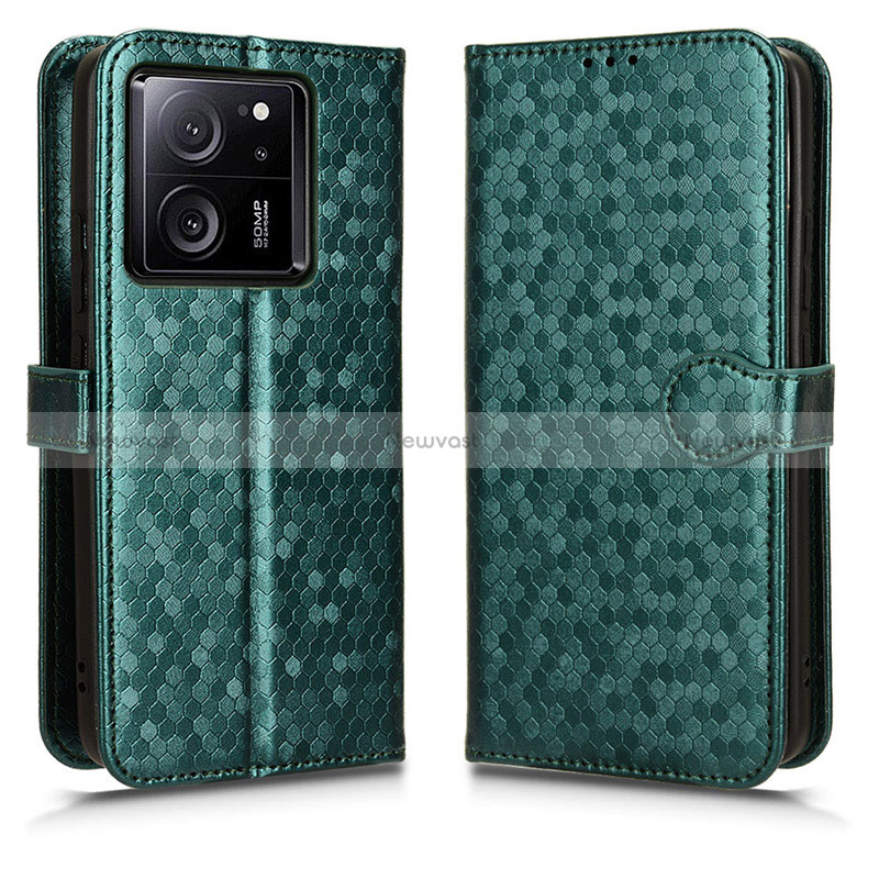 Leather Case Stands Flip Cover Holder C01X for Xiaomi Mi 13T 5G Green