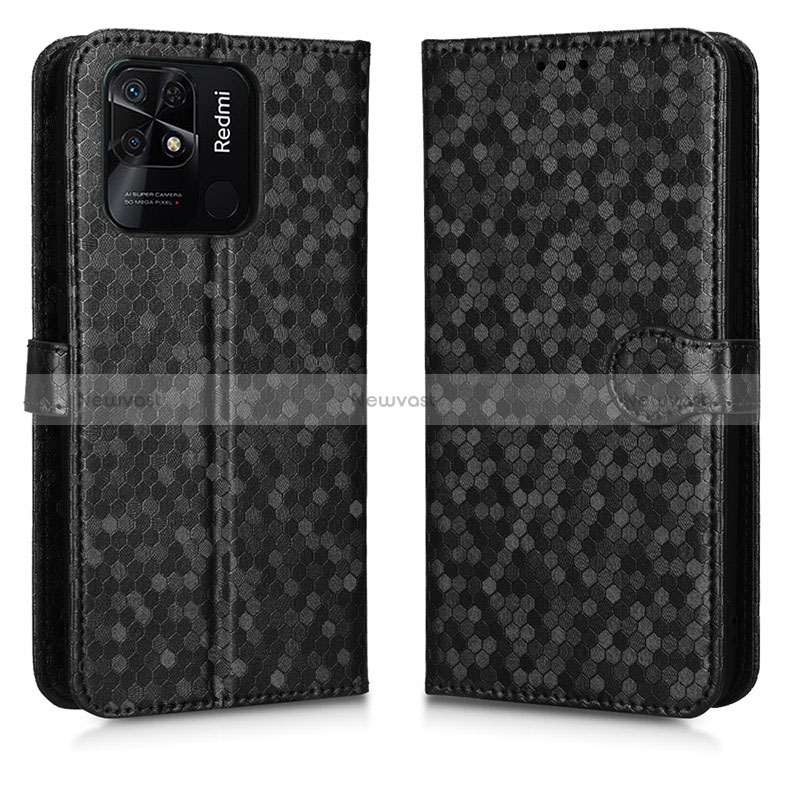 Leather Case Stands Flip Cover Holder C01X for Xiaomi Redmi 10 Power Black