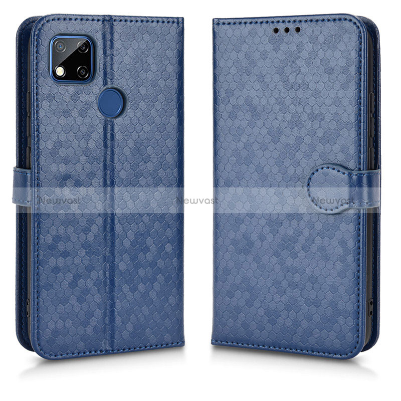 Leather Case Stands Flip Cover Holder C01X for Xiaomi Redmi 10A 4G Blue