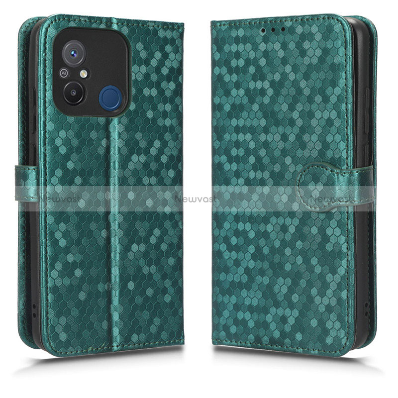 Leather Case Stands Flip Cover Holder C01X for Xiaomi Redmi 12C 4G Green