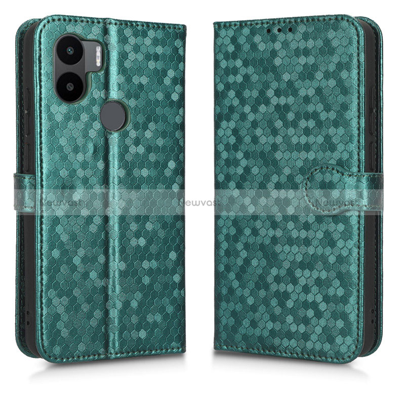 Leather Case Stands Flip Cover Holder C01X for Xiaomi Redmi A1 Plus Green