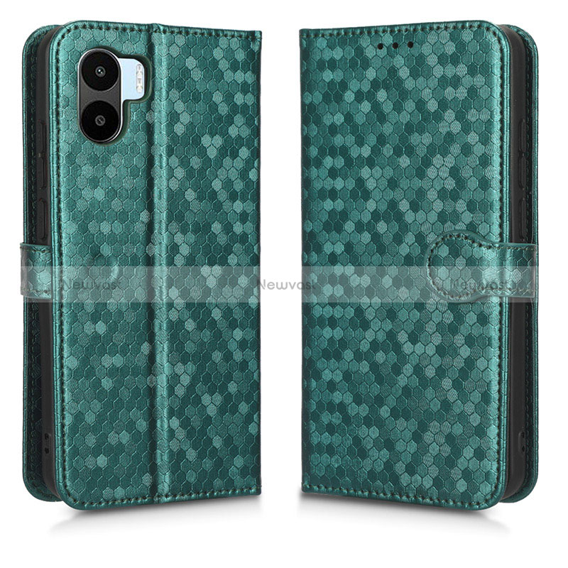 Leather Case Stands Flip Cover Holder C01X for Xiaomi Redmi A2 Plus Green