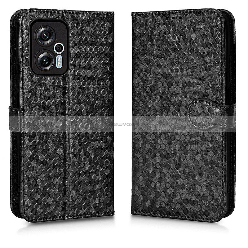 Leather Case Stands Flip Cover Holder C01X for Xiaomi Redmi K50i 5G Black