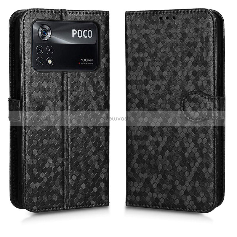 Leather Case Stands Flip Cover Holder C01X for Xiaomi Redmi Note 11E Pro 5G Black