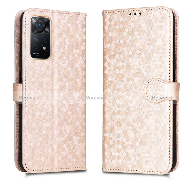 Leather Case Stands Flip Cover Holder C01X for Xiaomi Redmi Note 12 Pro 4G Gold