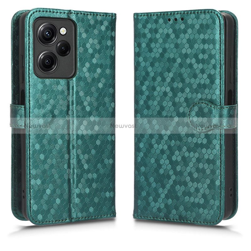 Leather Case Stands Flip Cover Holder C01X for Xiaomi Redmi Note 12 Pro Speed 5G Green