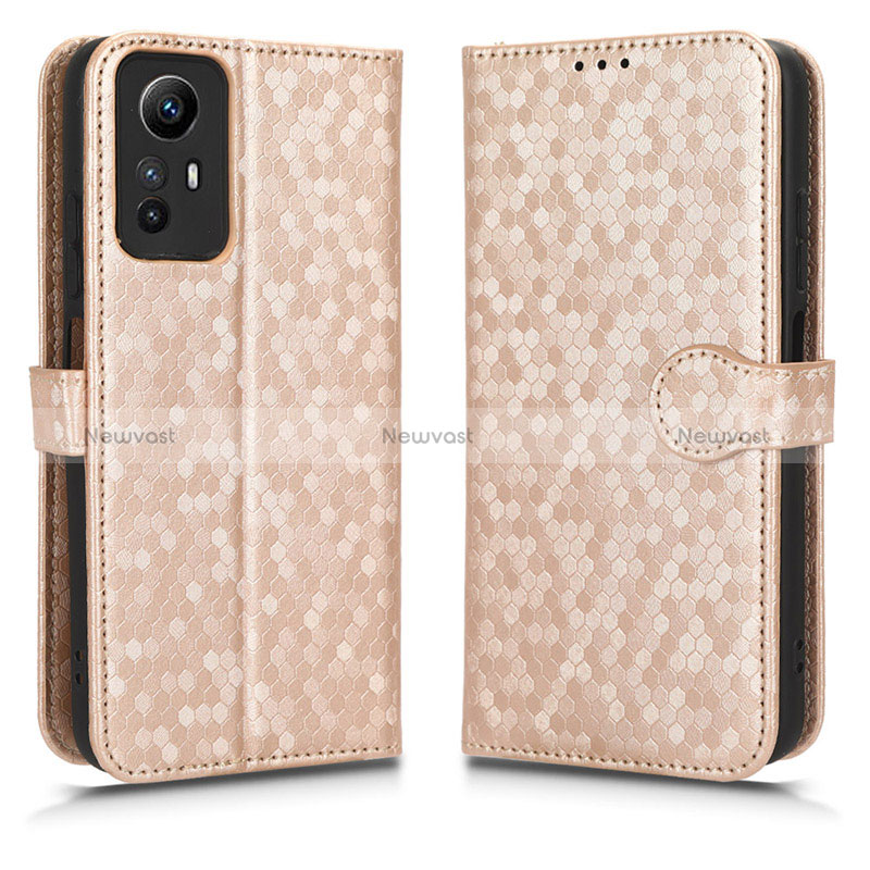 Leather Case Stands Flip Cover Holder C01X for Xiaomi Redmi Note 12S Gold