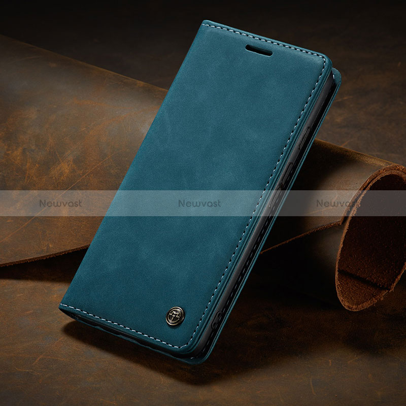 Leather Case Stands Flip Cover Holder C02S for Google Pixel 7 Pro 5G Blue