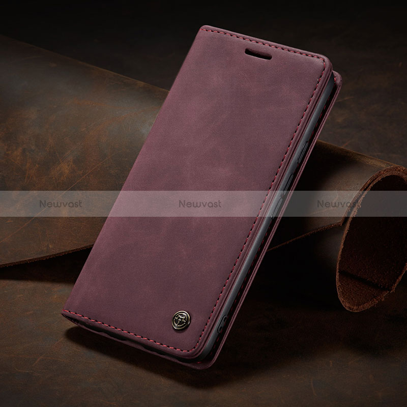 Leather Case Stands Flip Cover Holder C02S for Google Pixel 8 5G Red Wine