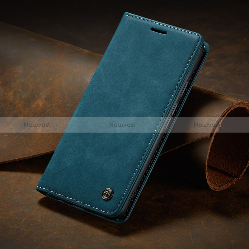 Leather Case Stands Flip Cover Holder C02S for Google Pixel 8a 5G Blue